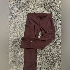 Maroon Lulu lemon cropped leggings size 6